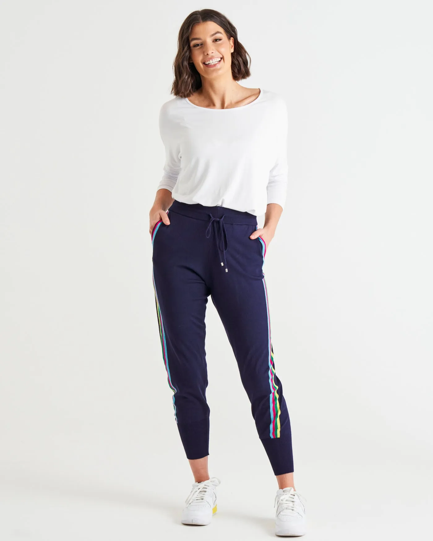 AIDA KNIT PANT - BLUE RAINBOW