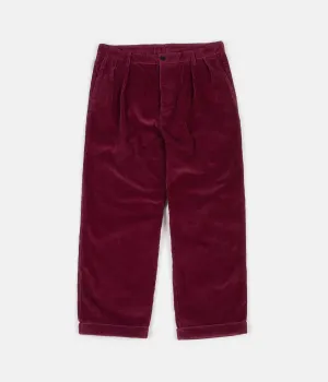 Albam Cord Pleat Trousers - Maroon