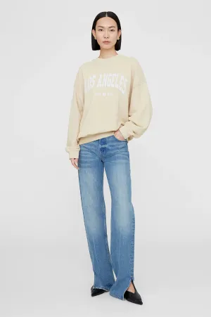 Anine Bing - Jaci Sweatshirt University Los Angeles in Washed Faded Yellow