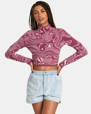 Après Sweater Long Sleeve Crop Top - Mulberry