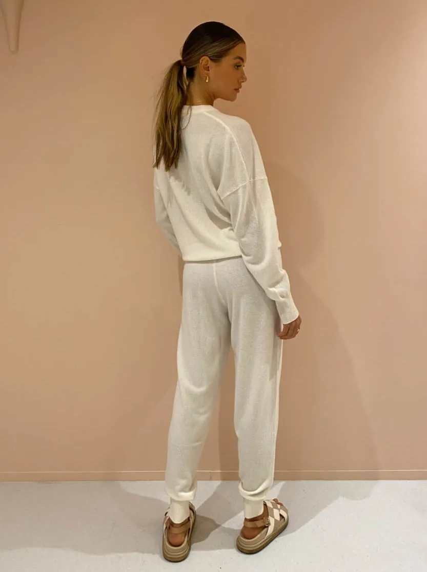 Assembly Label Lena Cashmere Pant in Antique White