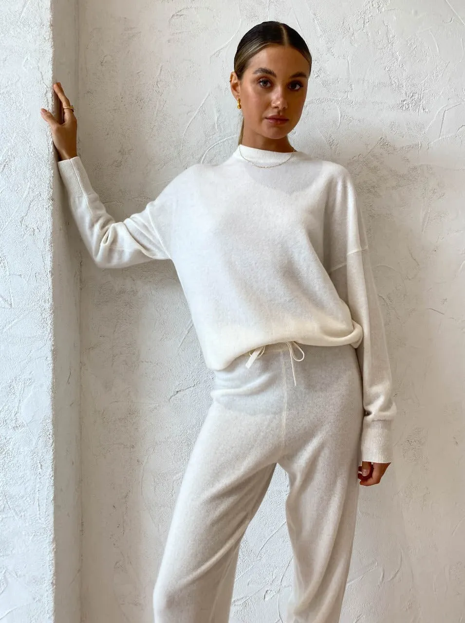 Assembly Label Lena Cashmere Pant in Antique White