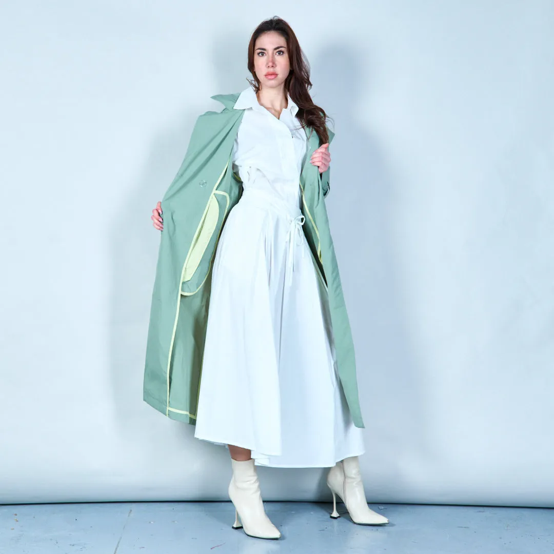 Belted trench coat with button details wholesale