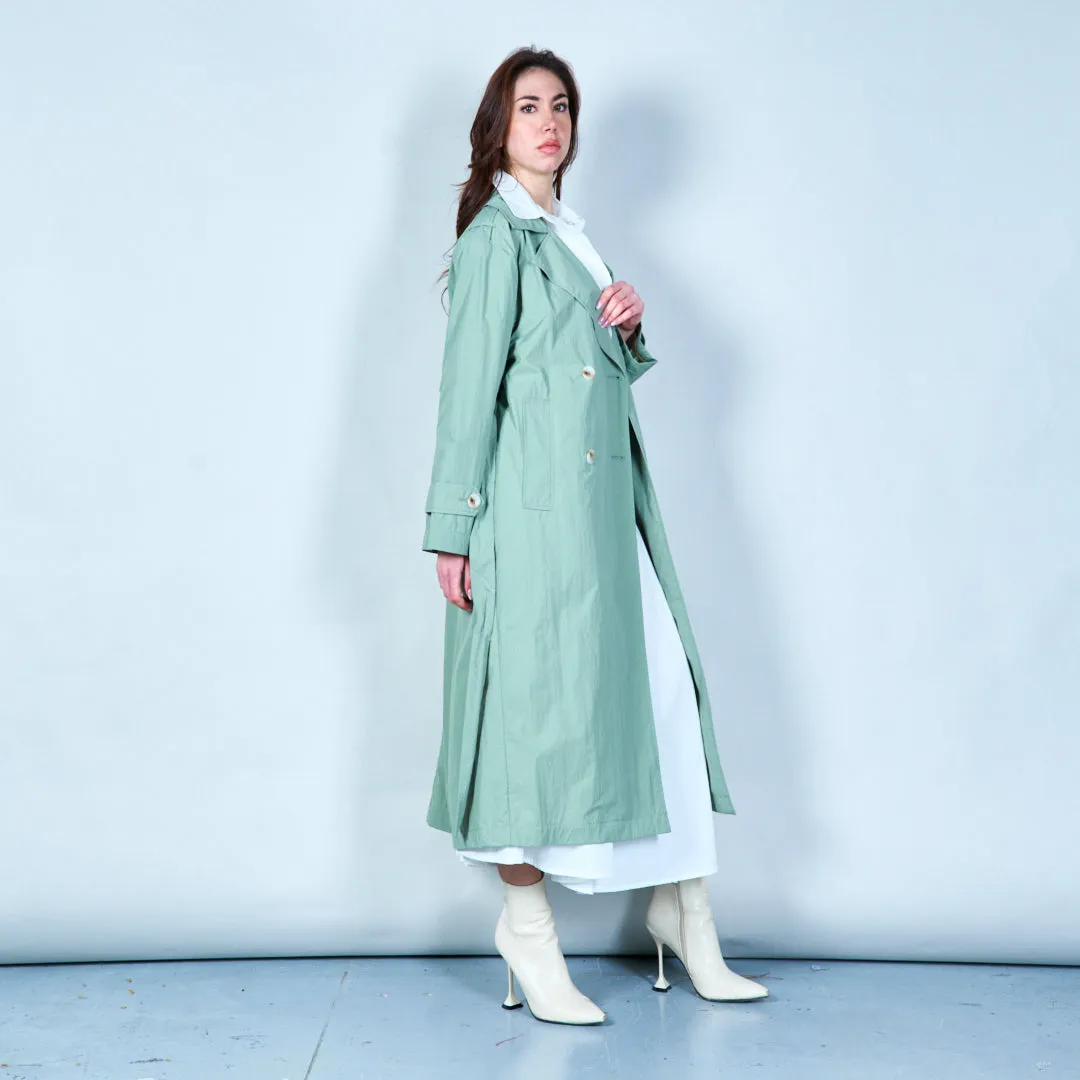 Belted trench coat with button details wholesale