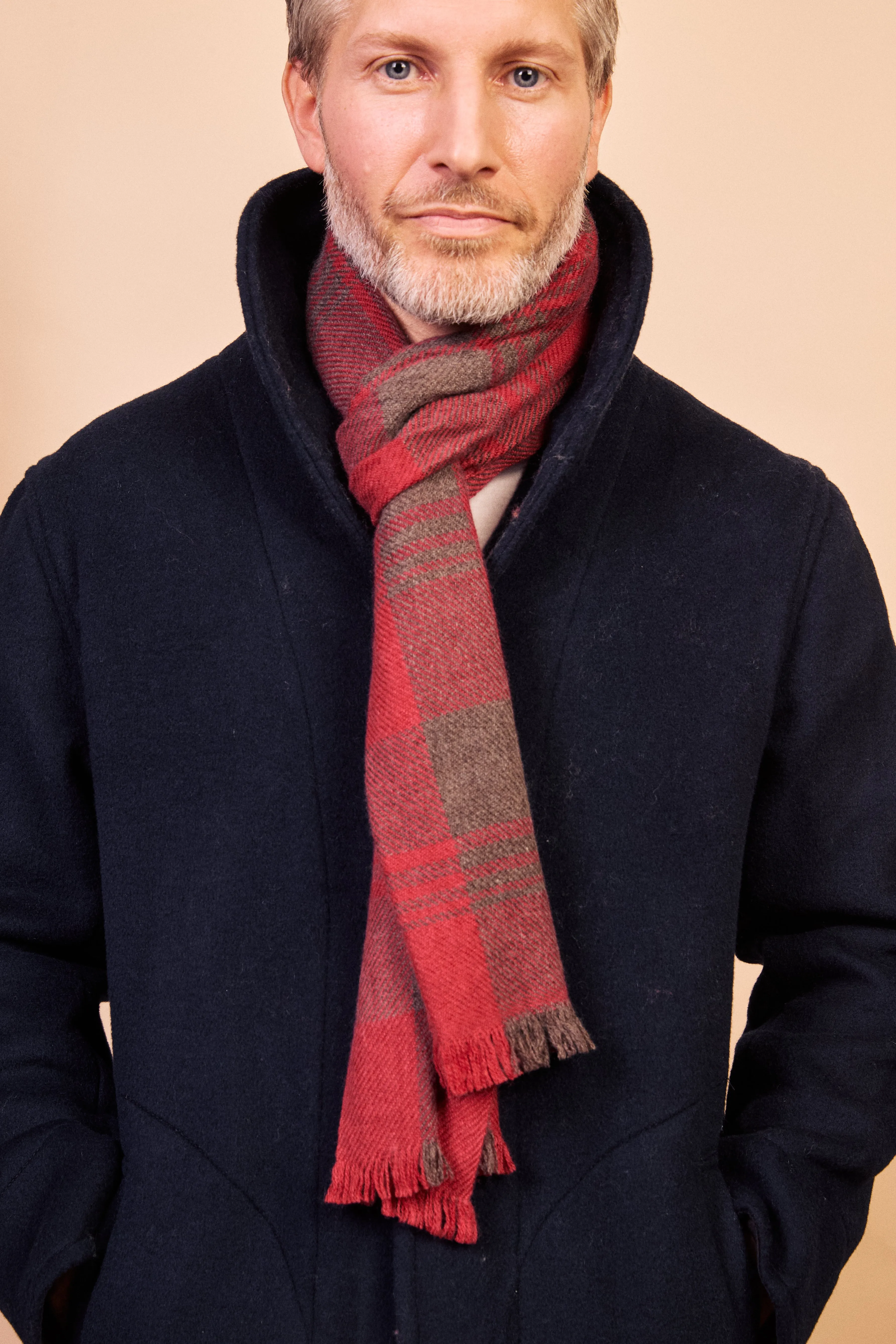 Cashmere & Merino Wool Scarf - Pink Tartan