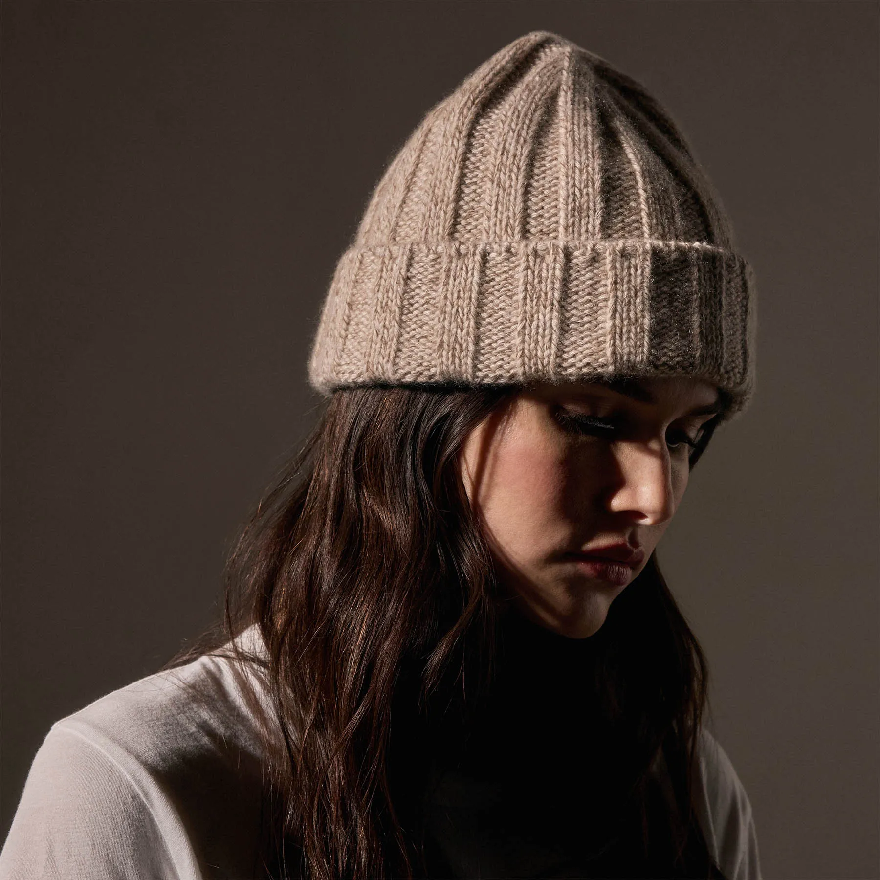 Cashmere Marled Beanie - Stone Marl