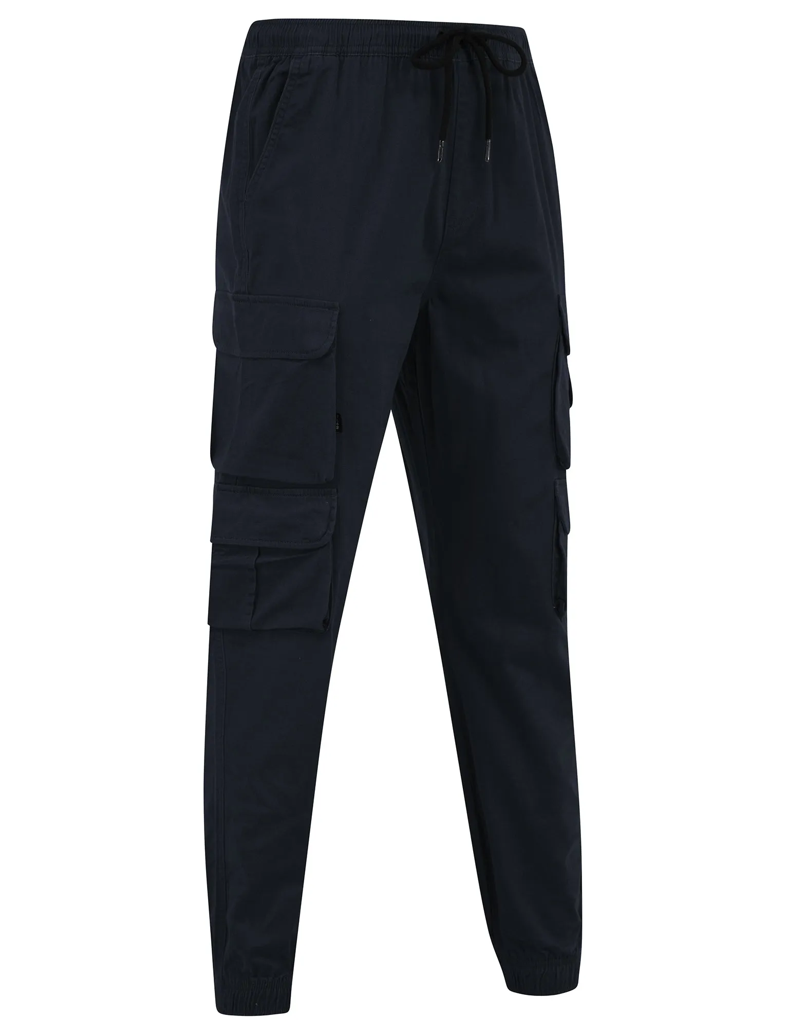 Cathay Cotton Twill Cuffed Multi-Pocket Cargo Jogger Pants in Sky Captain Navy - Tokyo Laundry