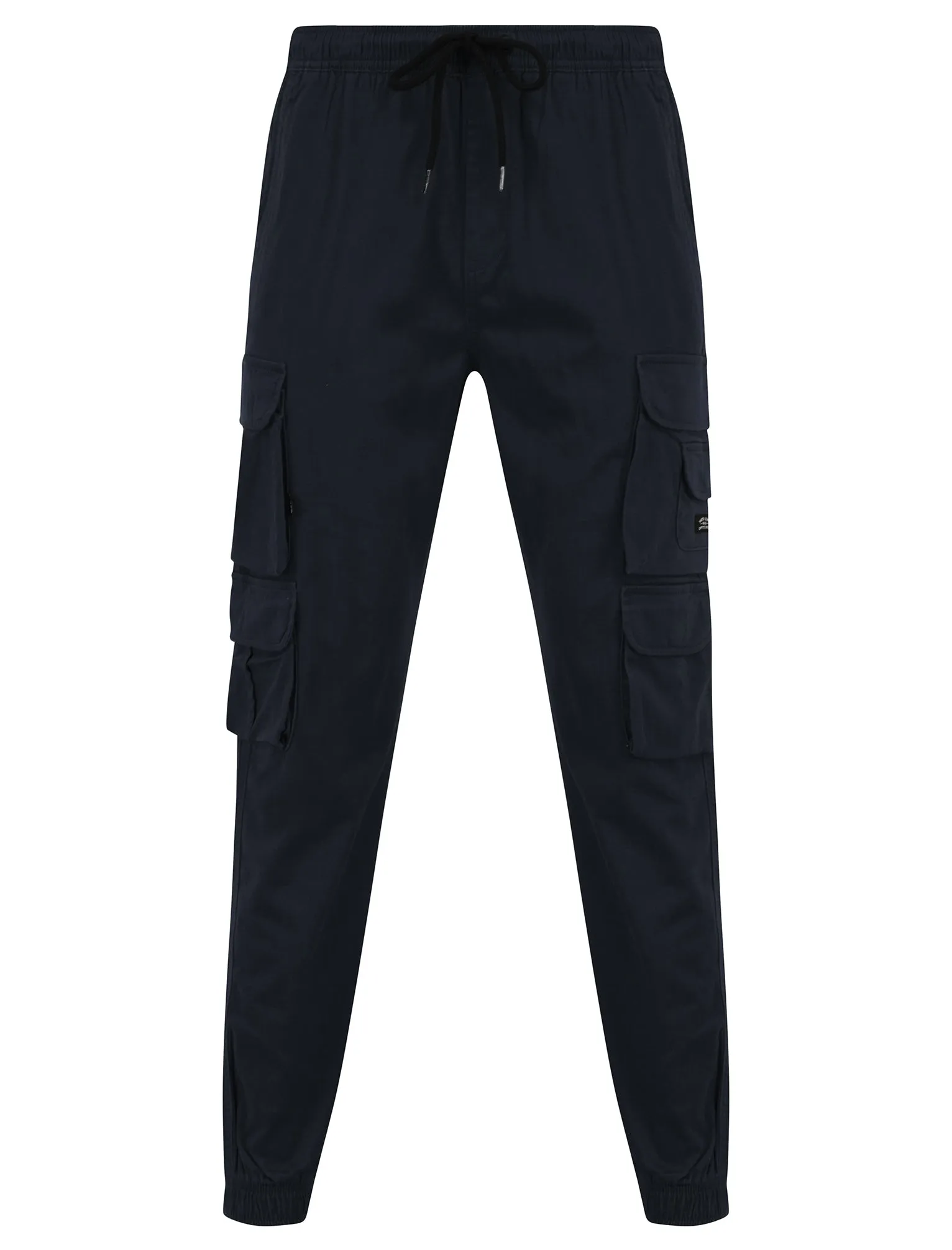 Cathay Cotton Twill Cuffed Multi-Pocket Cargo Jogger Pants in Sky Captain Navy - Tokyo Laundry