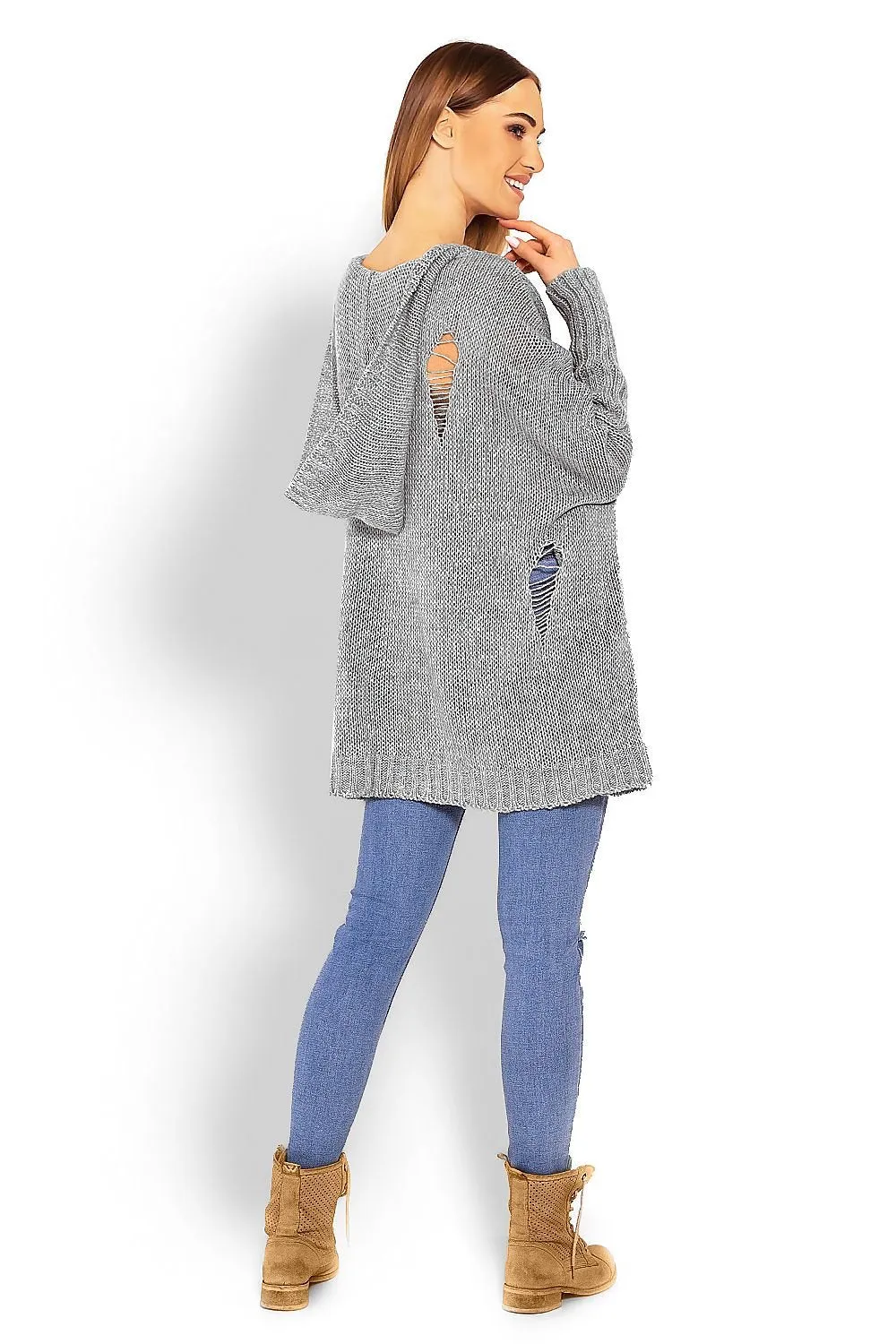 Chic Peekaboo Oversized Knit Sweater