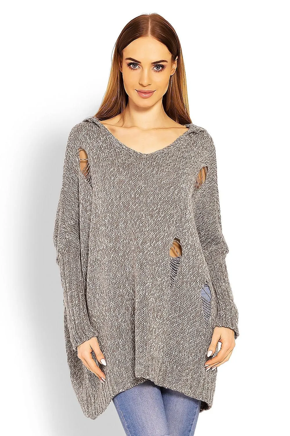 Chic Peekaboo Oversized Knit Sweater