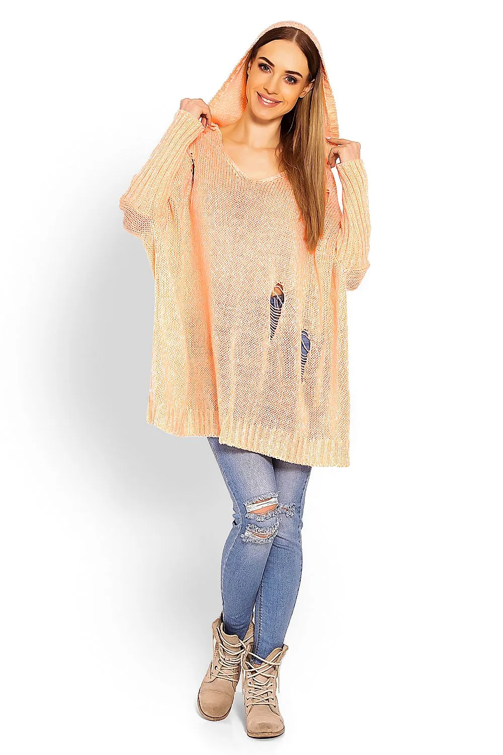 Chic Peekaboo Oversized Knit Sweater