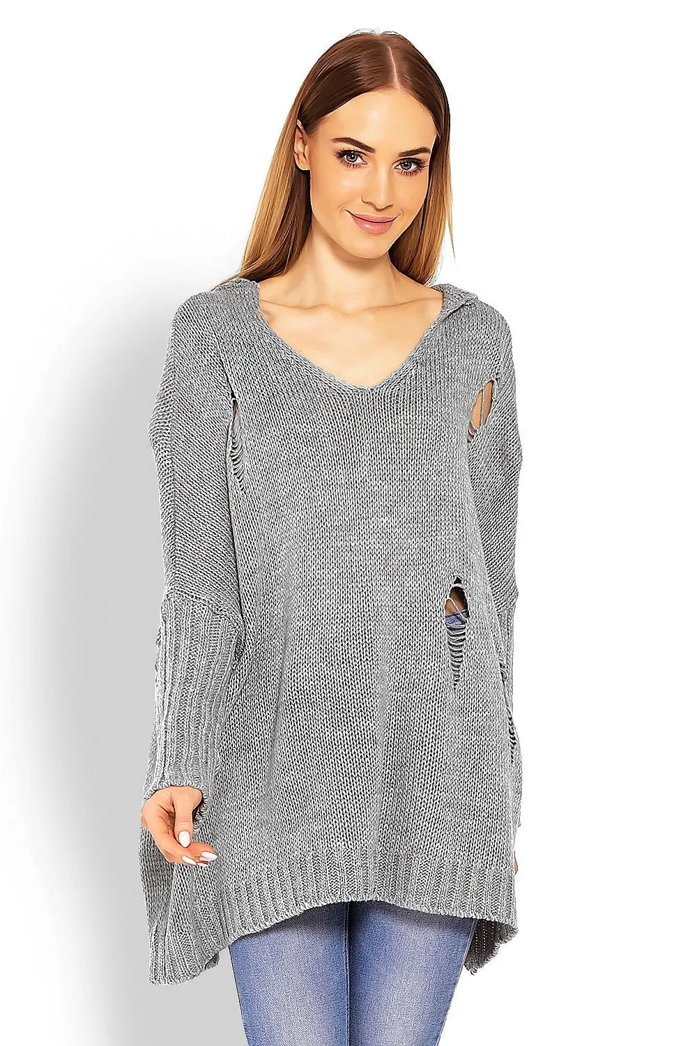 Chic Peekaboo Oversized Knit Sweater