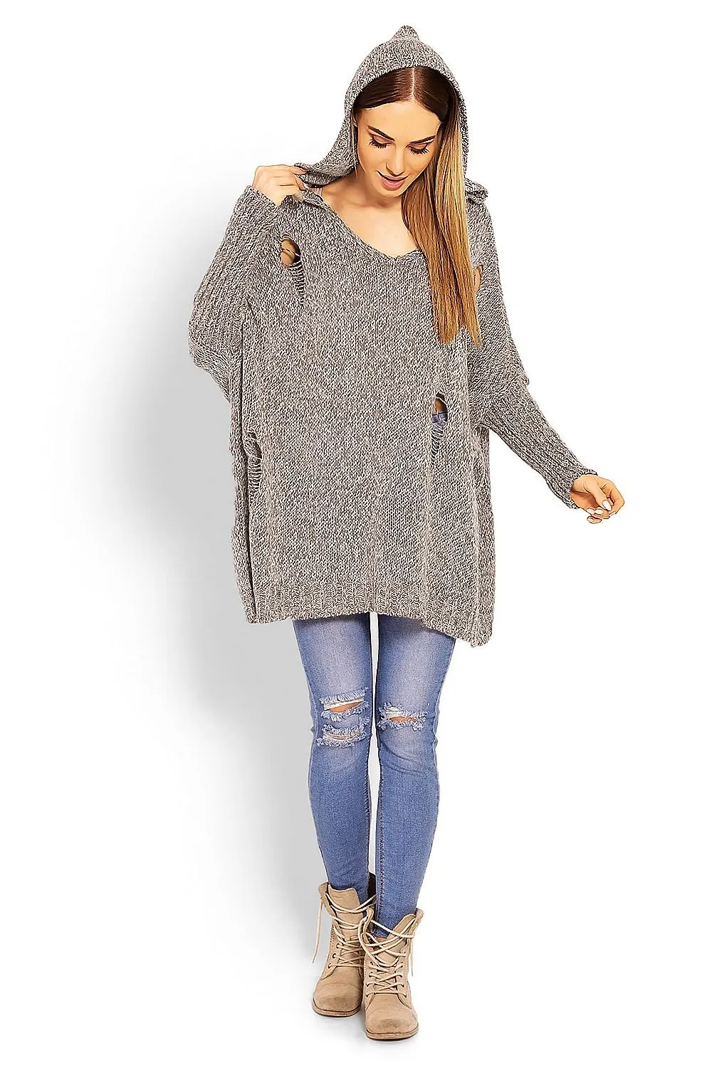 Chic Peekaboo Oversized Knit Sweater