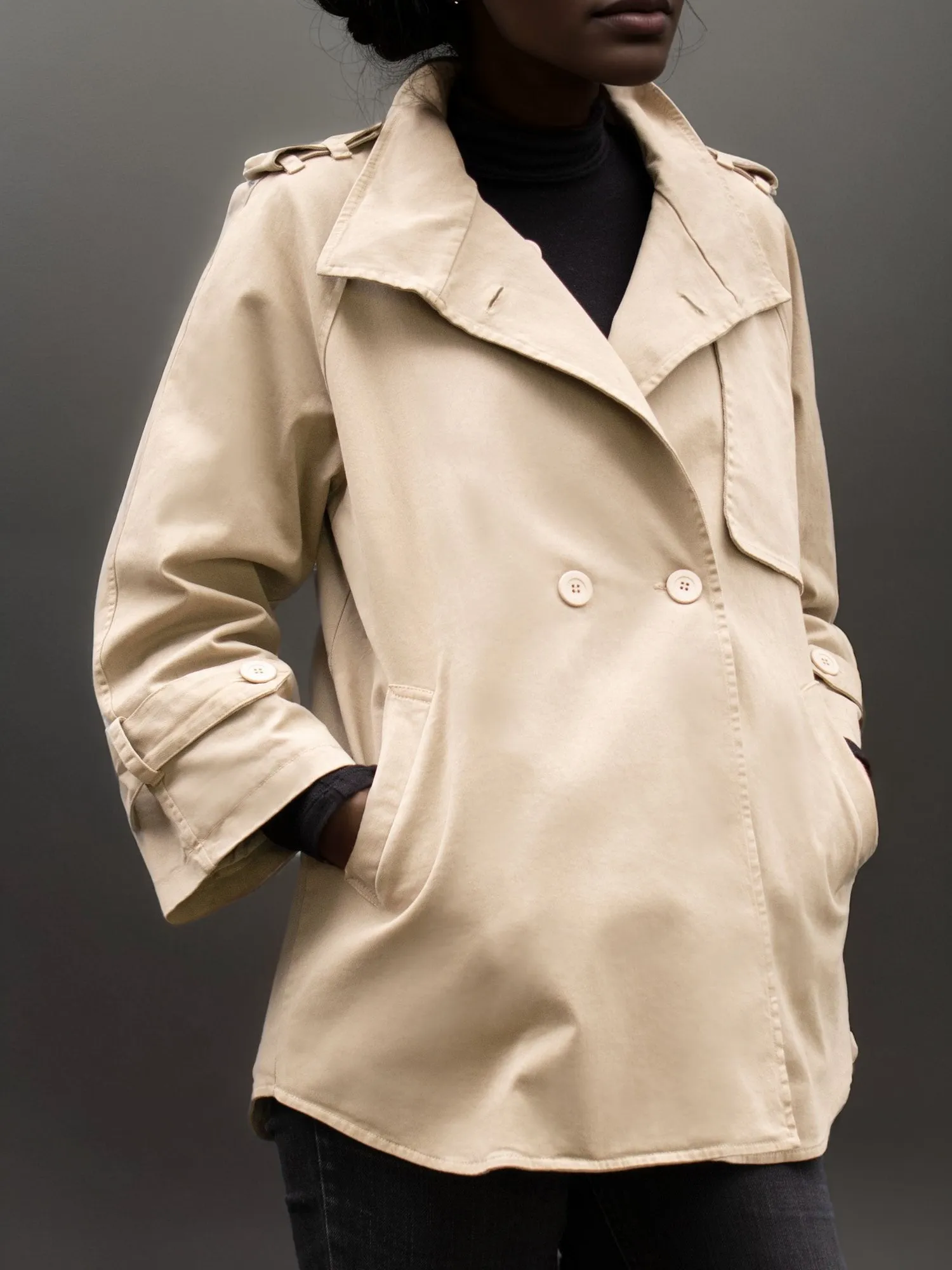 Cotton-Gaberdine Trench Coat