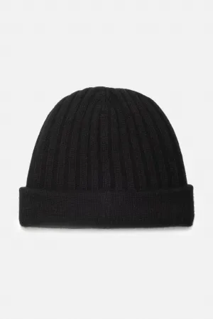 Double Layered Cashmere Beanies, Black