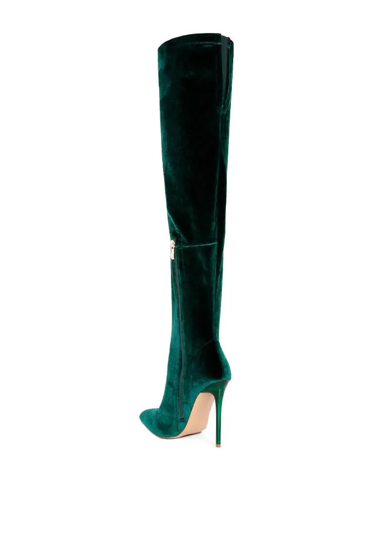 Elegant Velvet Over-the-Knee Stiletto Boots