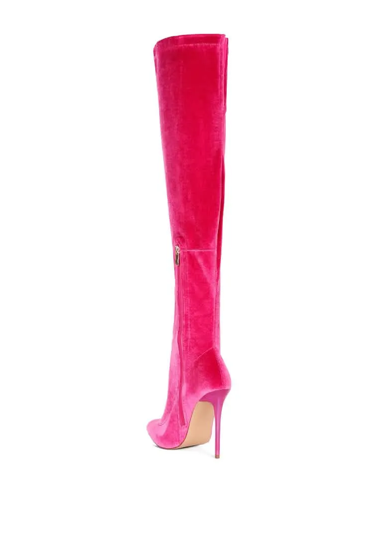 Elegant Velvet Over-the-Knee Stiletto Boots