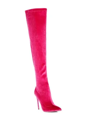 Elegant Velvet Over-the-Knee Stiletto Boots