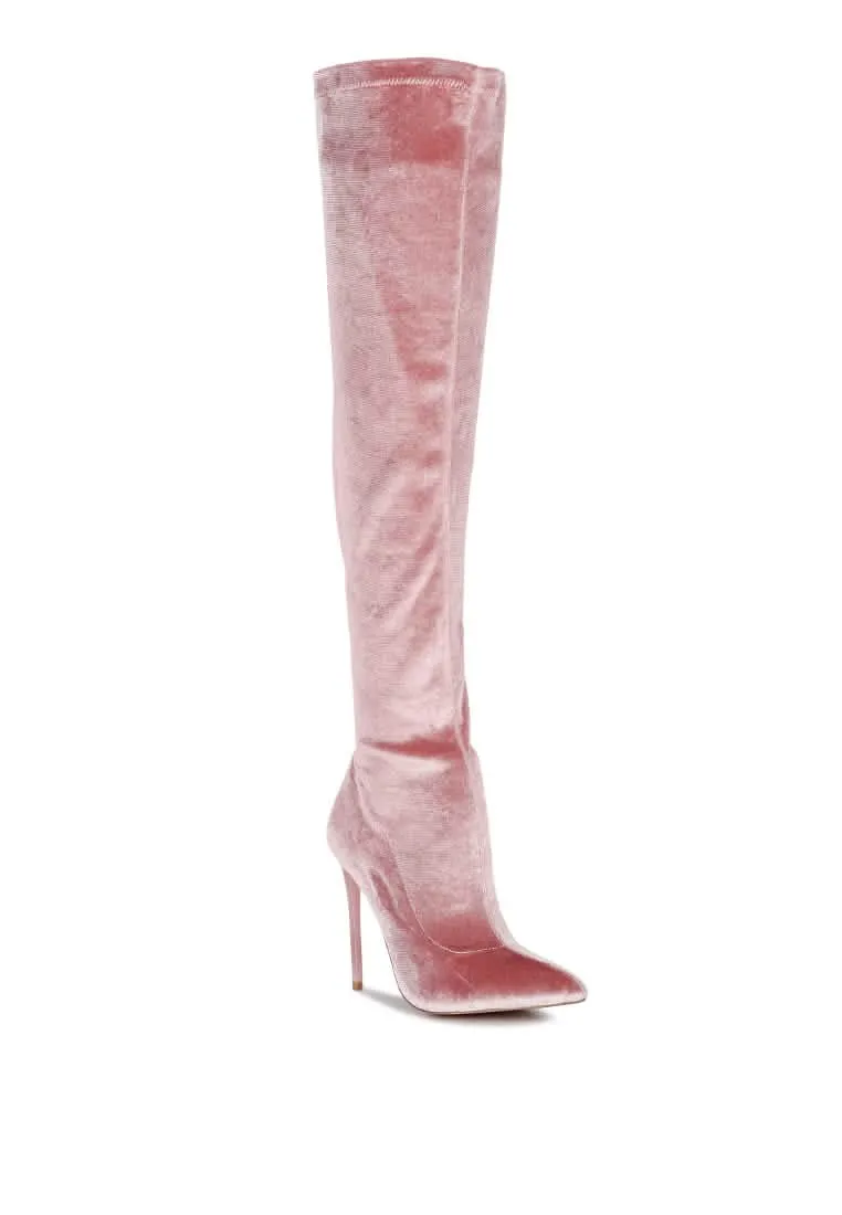 Elegant Velvet Over-the-Knee Stiletto Boots