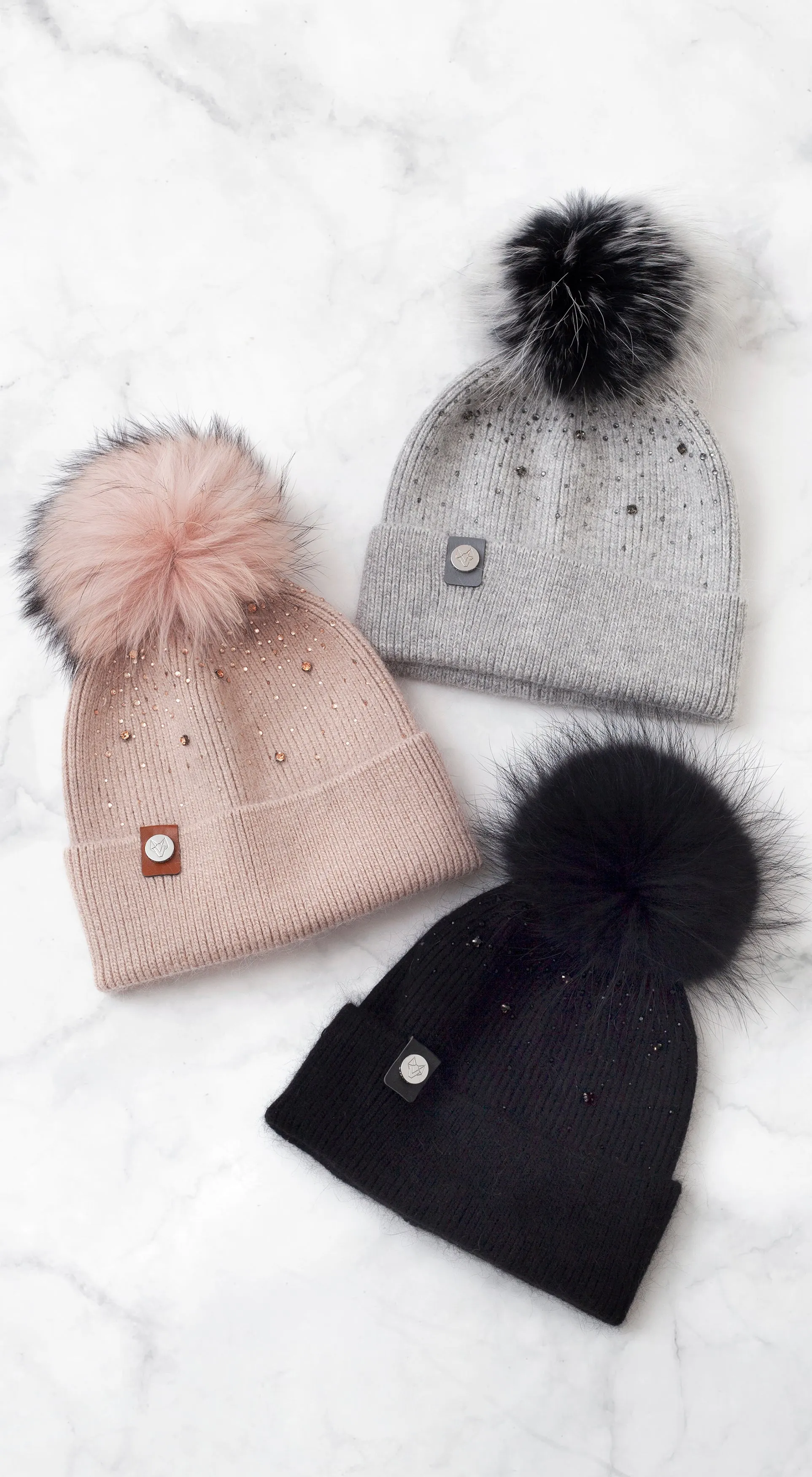 Elvie Pom Pom Hat - Blush