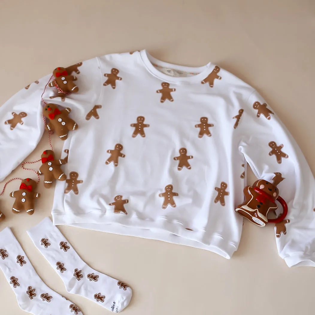 GINGERBREAD MAN | Drop Shoulder Oversized Pullover | ADULT