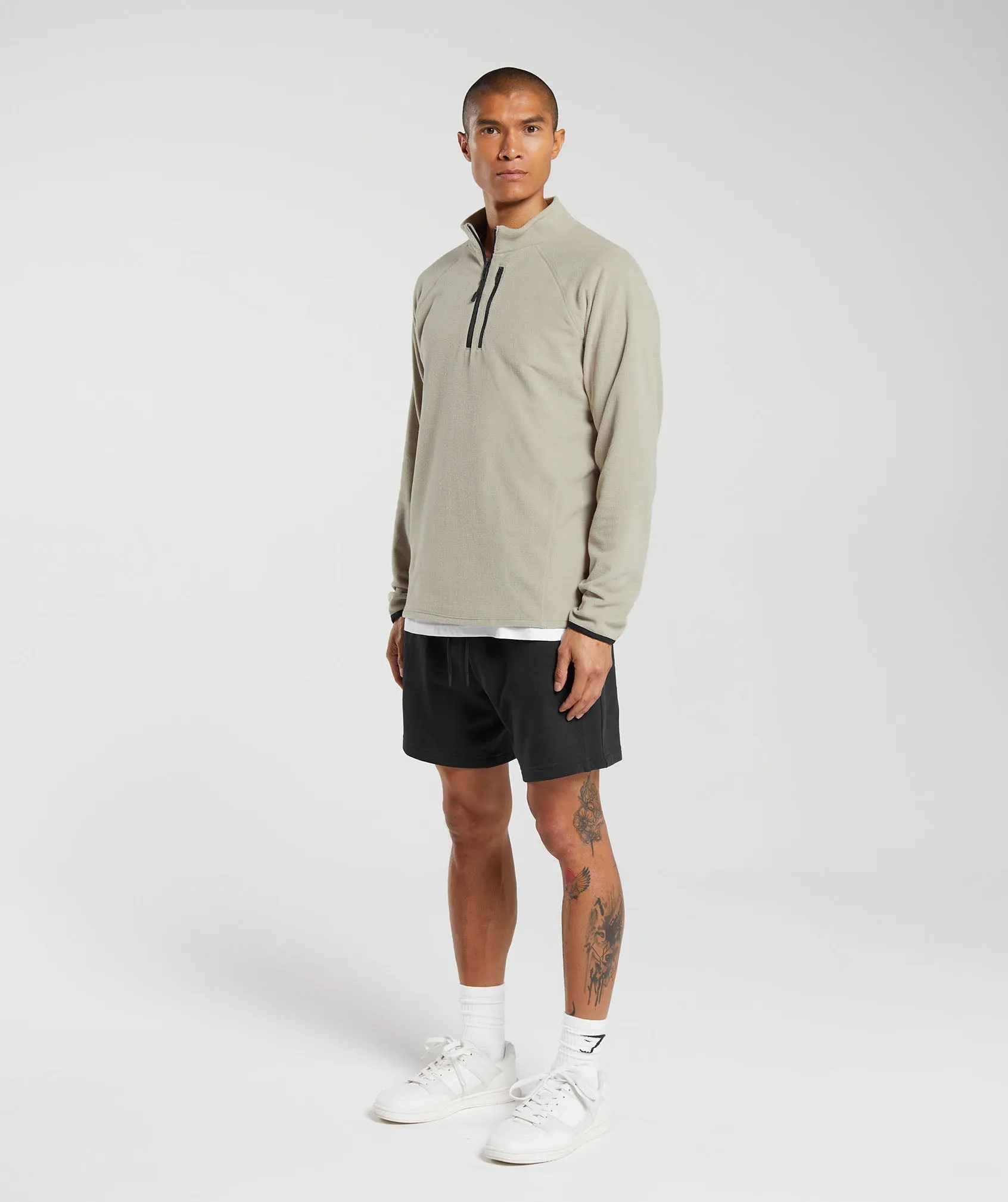 Gymshark Fleece 1/4 Zip - Sand Brown