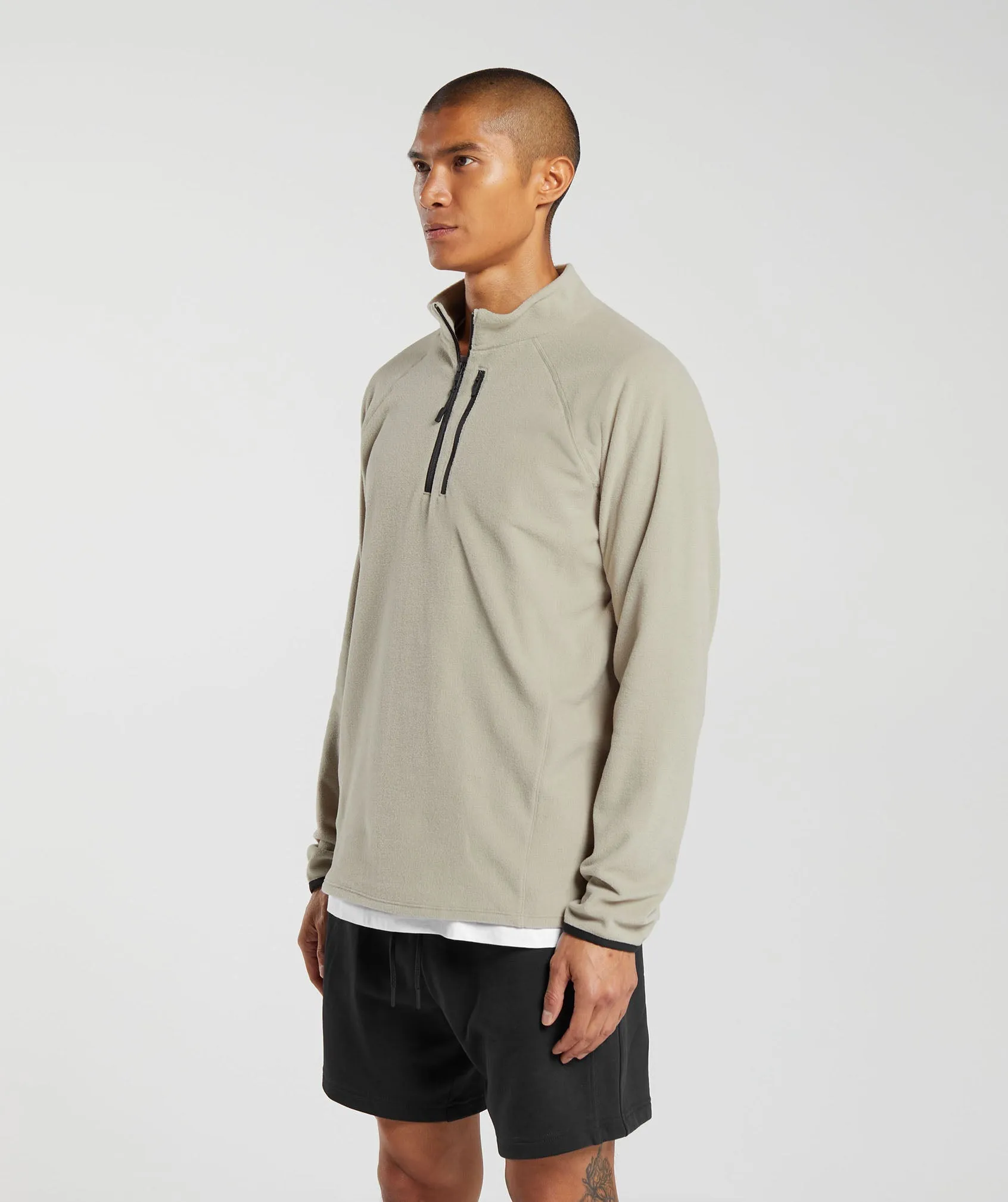 Gymshark Fleece 1/4 Zip - Sand Brown