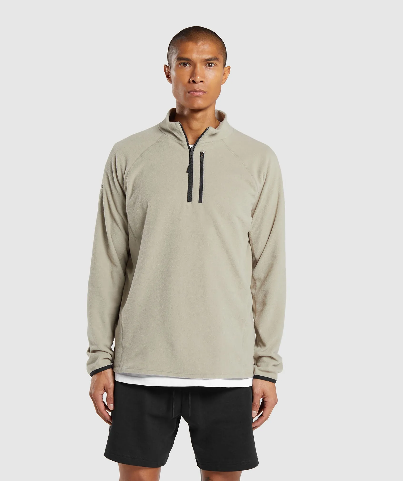 Gymshark Fleece 1/4 Zip - Sand Brown