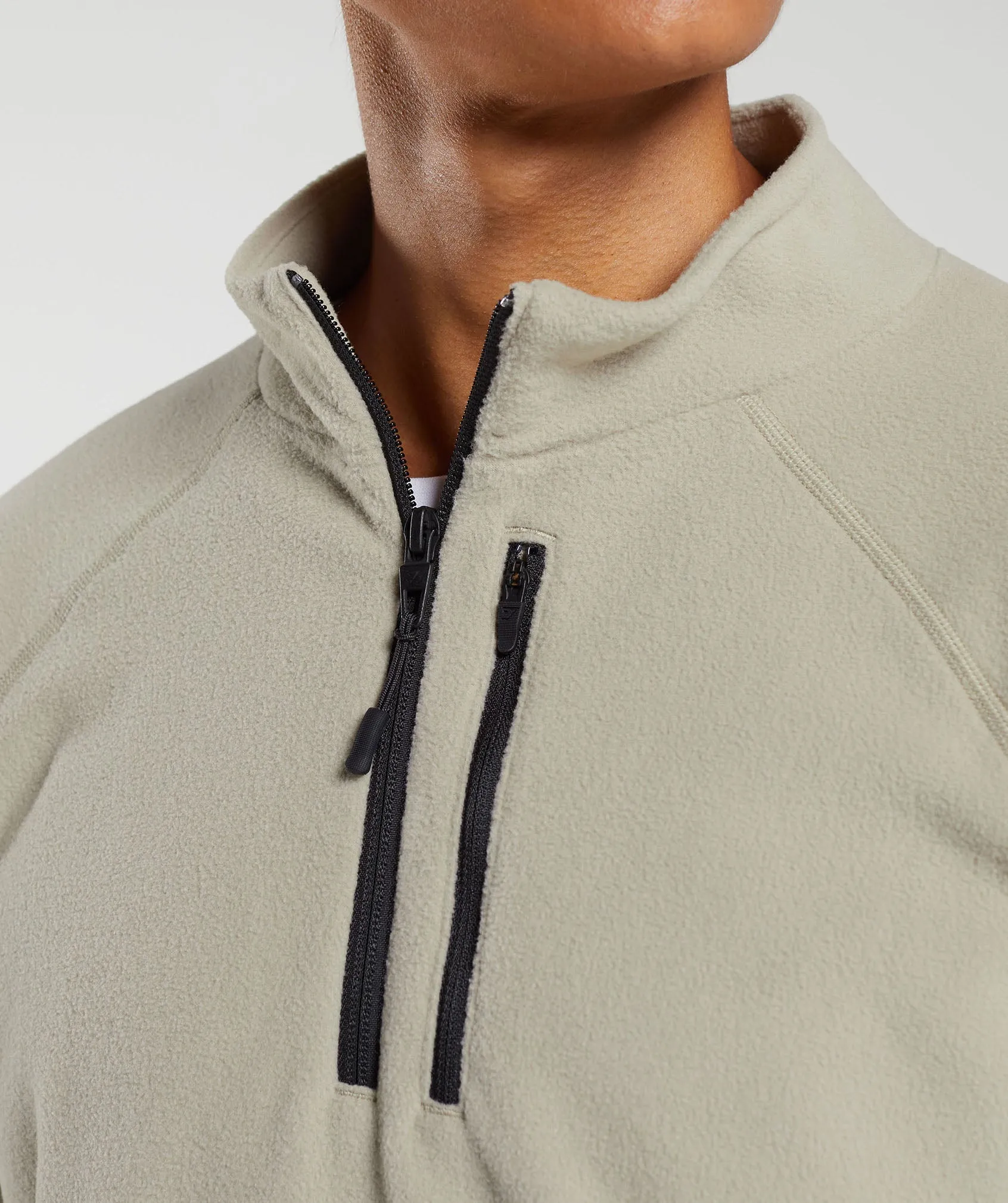 Gymshark Fleece 1/4 Zip - Sand Brown