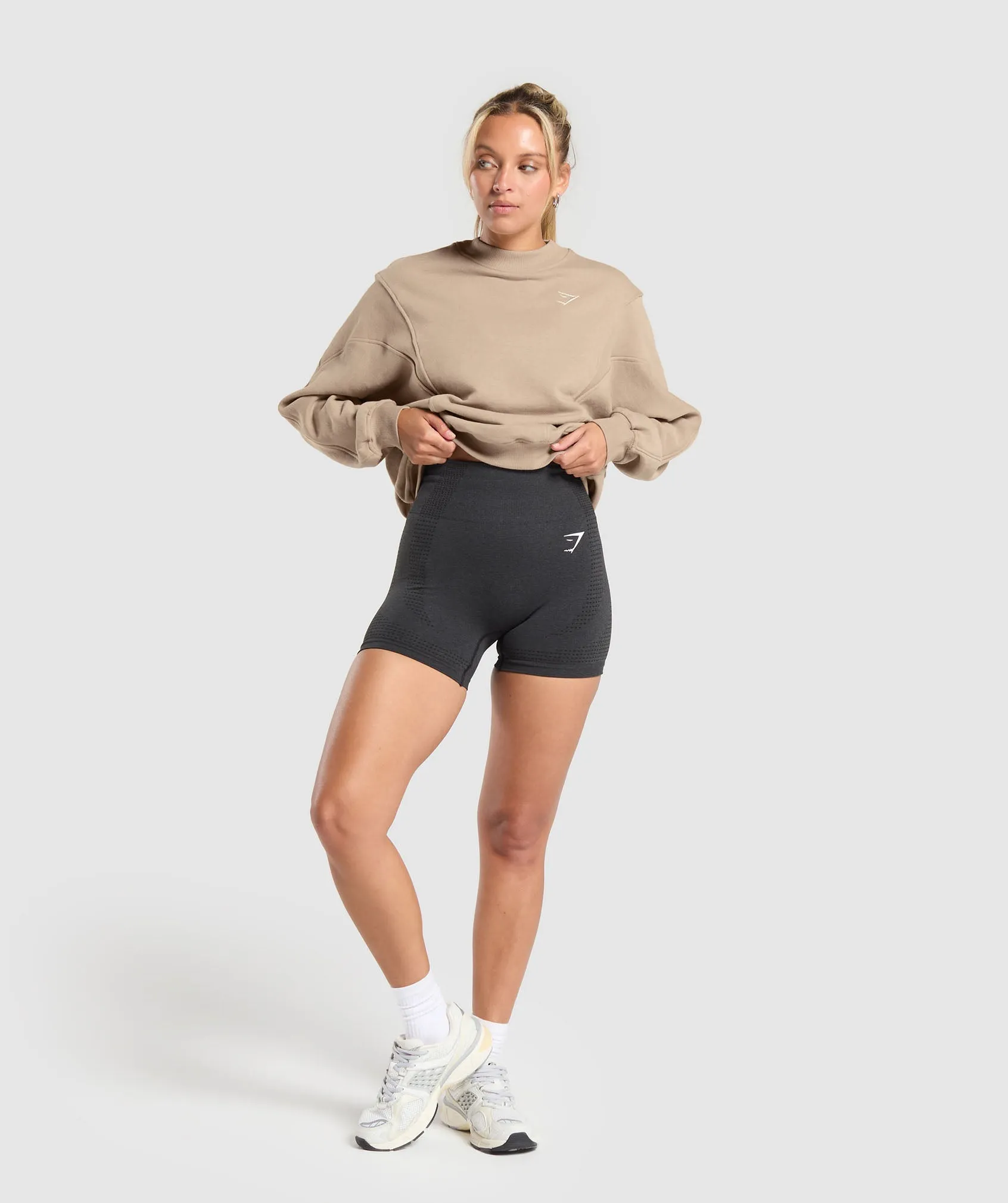 Gymshark Rest Day Cotton Contour Pullover - Cement Brown