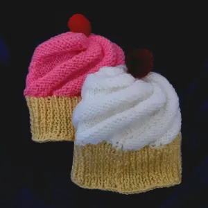 Hand-knitted Baby's Cupcake Beanies