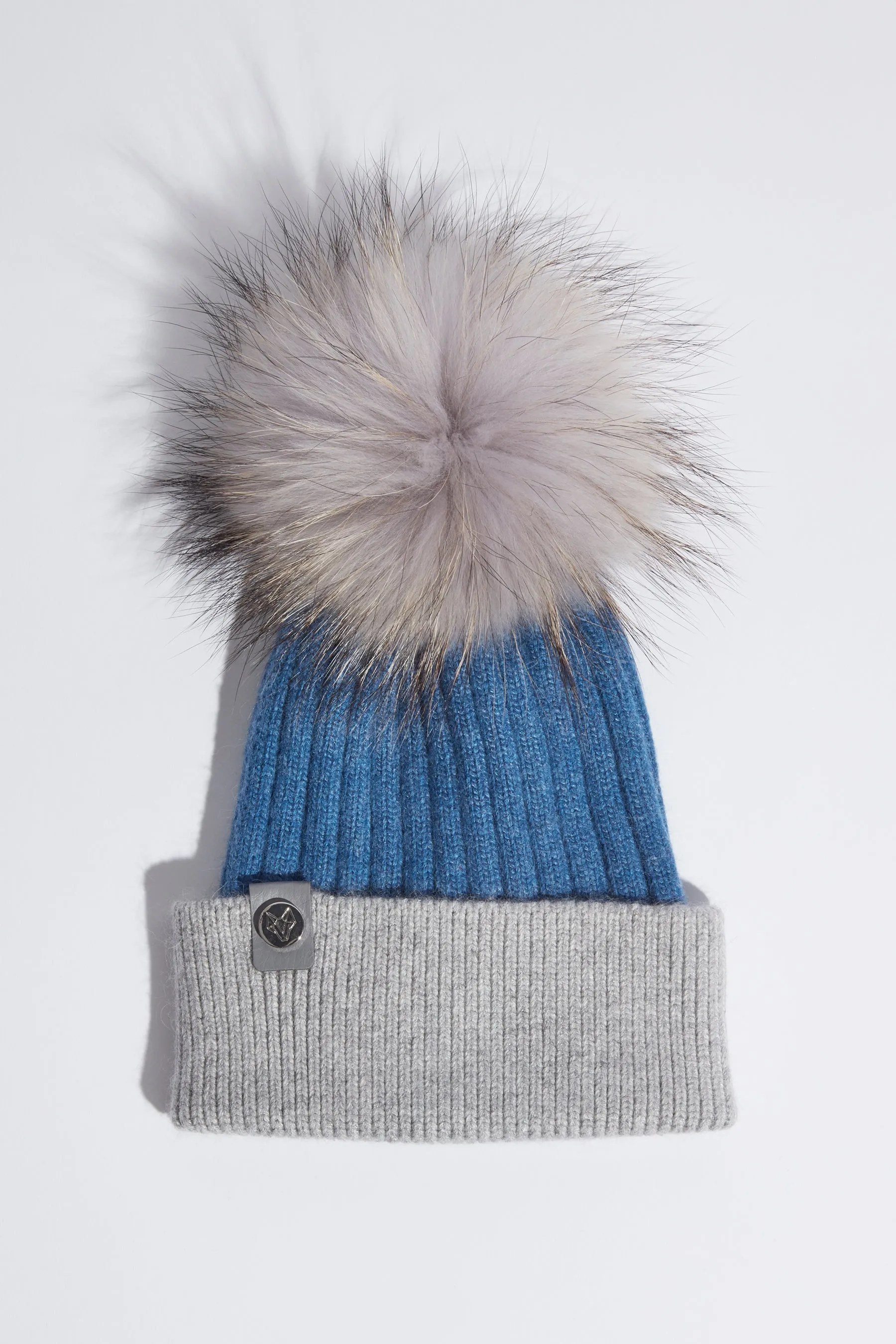 Harley Pom Pom Hat - Denim/Grey