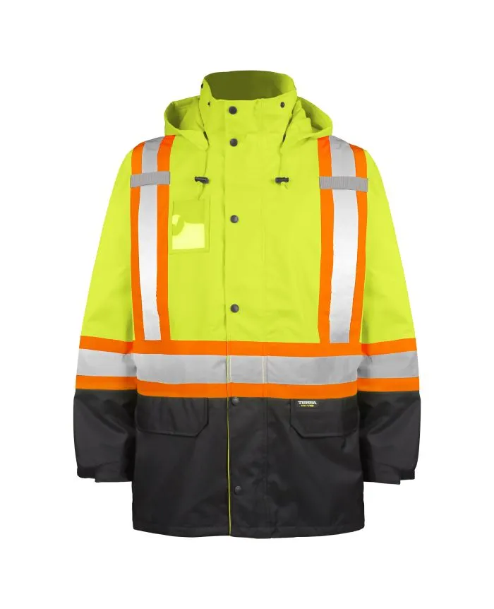 Hi-Vis 300 Deniers Rain Jacket by TERRA Workwear - Style 116520J