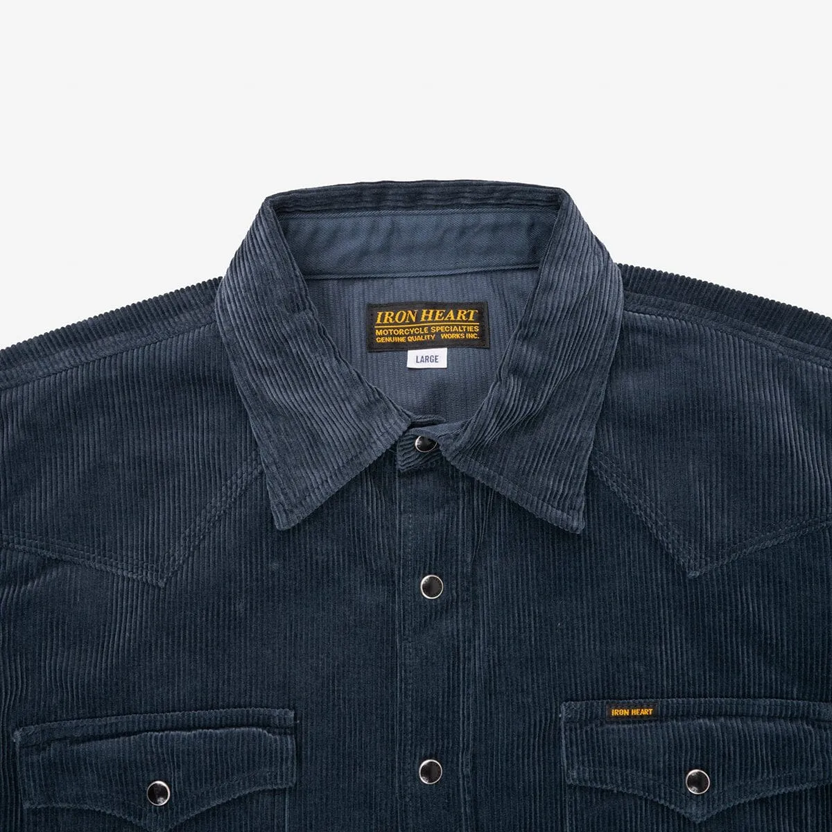 Iron Heart - IHSH-398-NAV - 11oz Corduroy Western Shirt - Navy