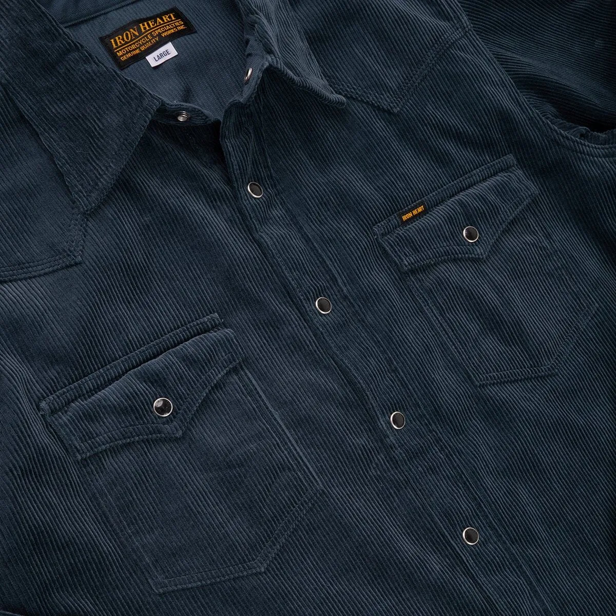 Iron Heart - IHSH-398-NAV - 11oz Corduroy Western Shirt - Navy