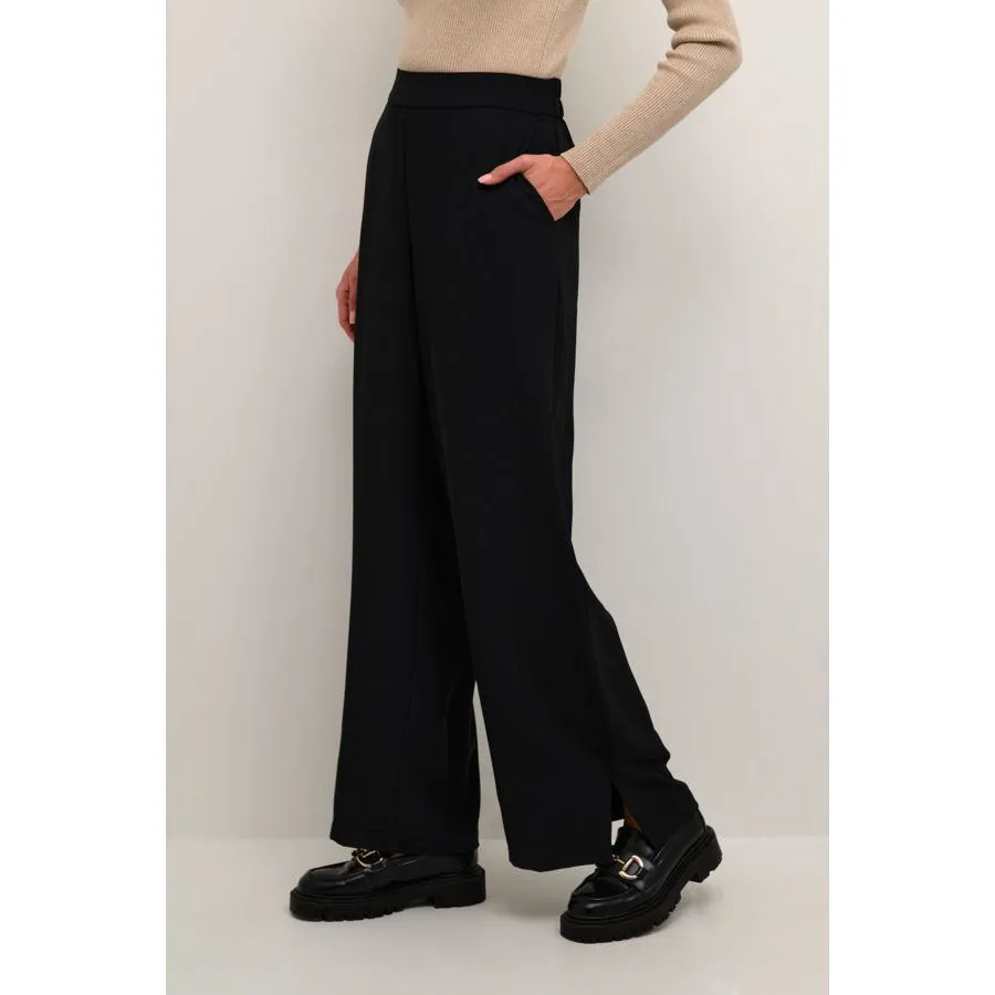 Kaffe Womens Signa HW Wide Pants Black Deep