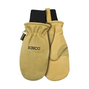 Kinco Men's Lined Heavy Duty Premium Grain and Suede Pigskin Ski Mitten With Omni Cuffs - Golden