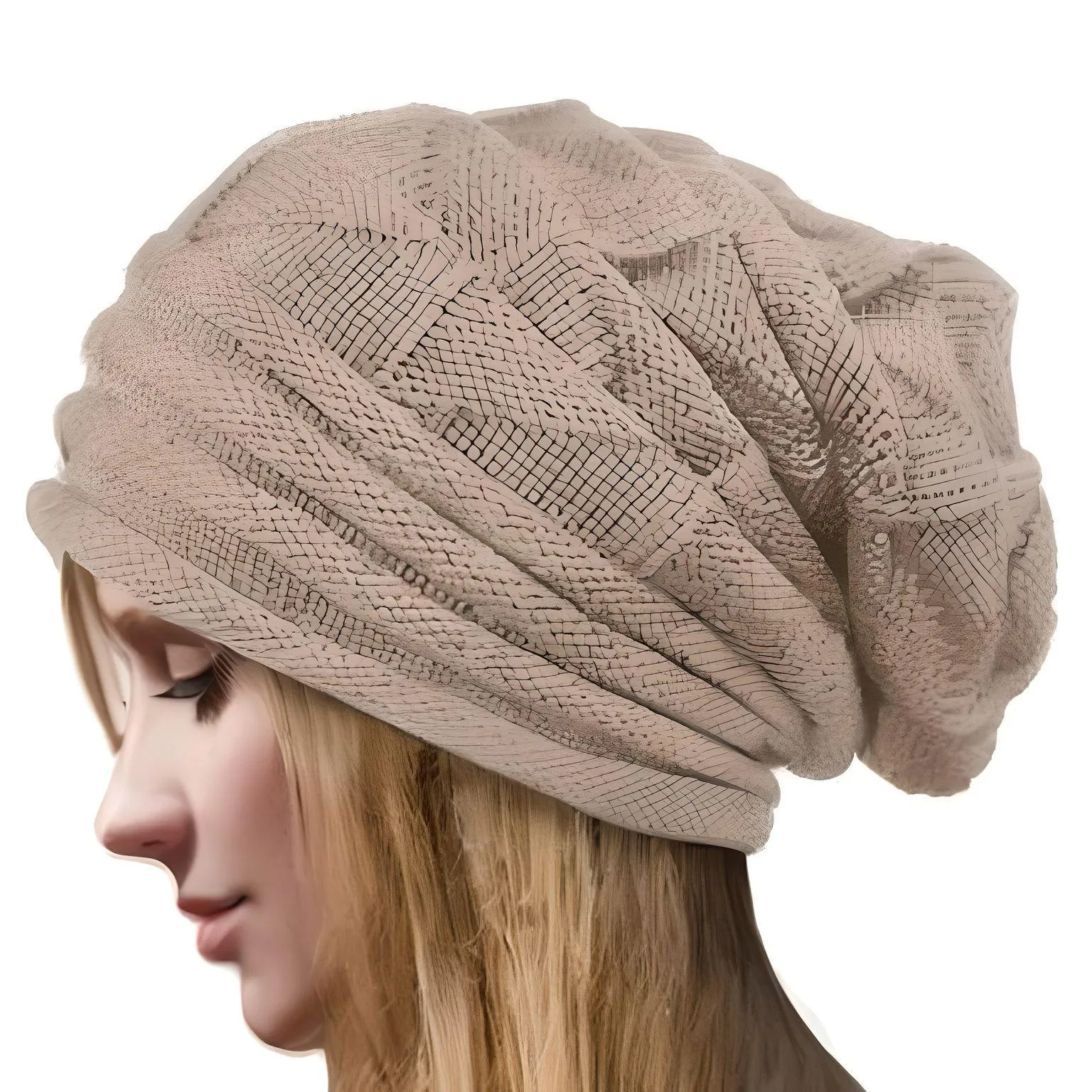 Knitted Women's Baggy Beanie Hat