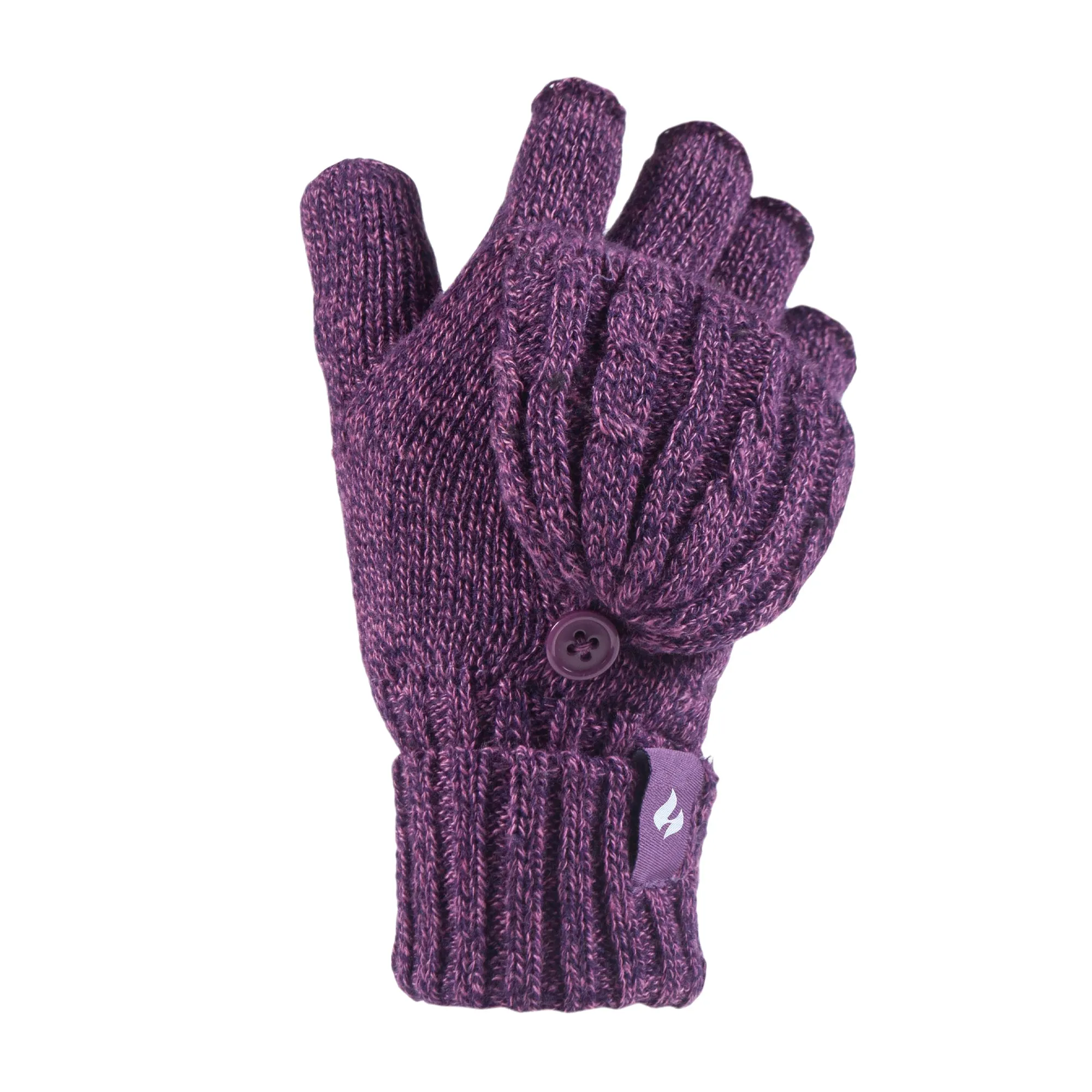 Ladies Thermal Converter Mittens - Purple Twist