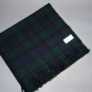 Lambswool Shawl in Black Watch Tartan