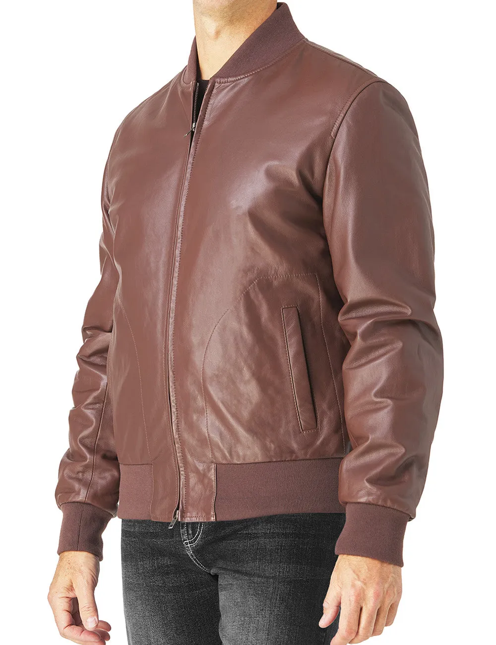 Leather Padded Bomber Jacket