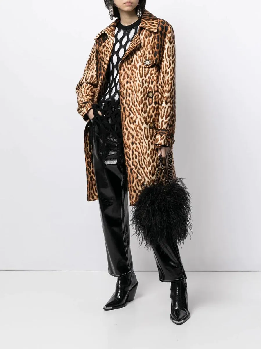 Leopard Print Trench Coat