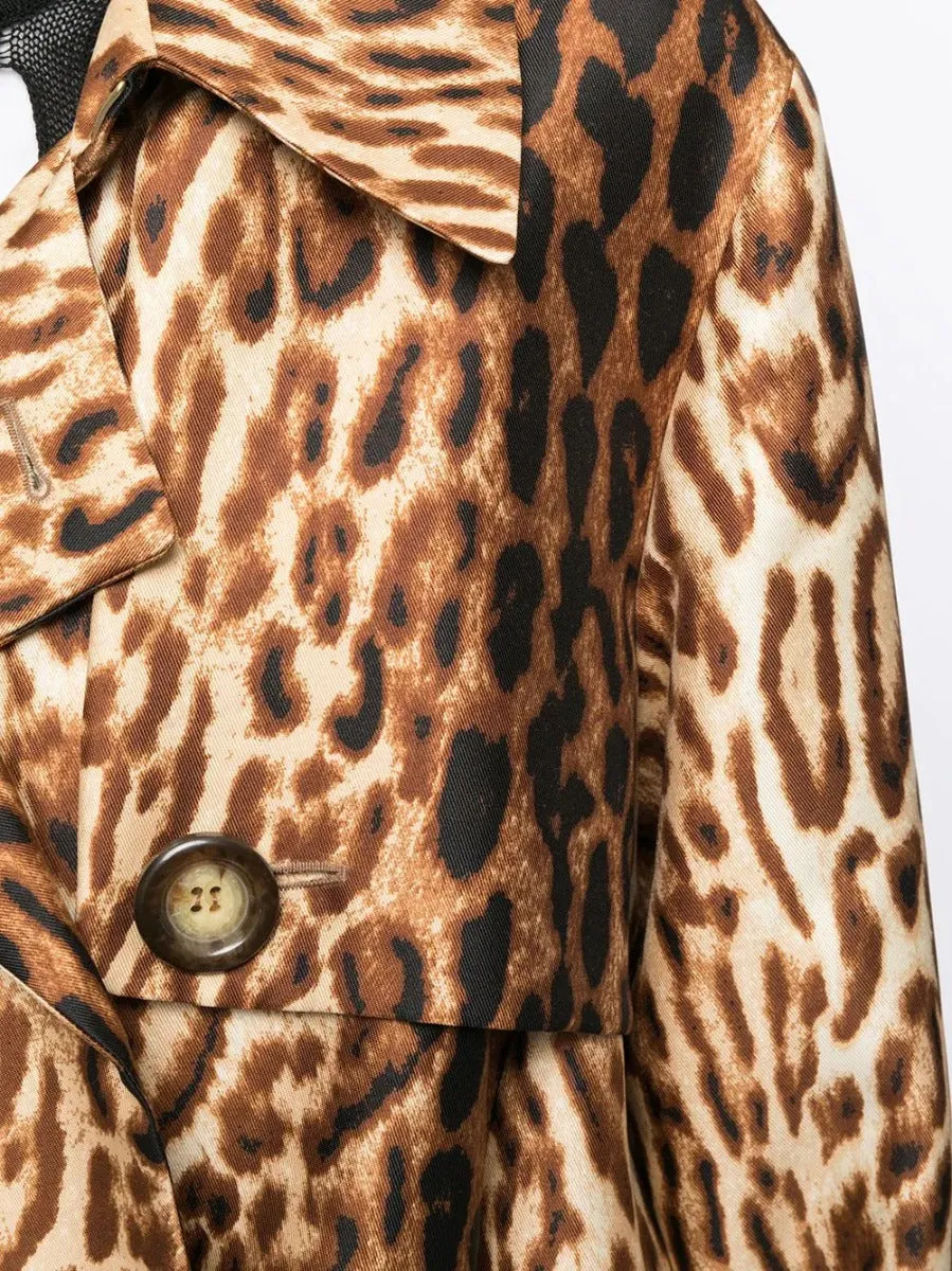 Leopard Print Trench Coat