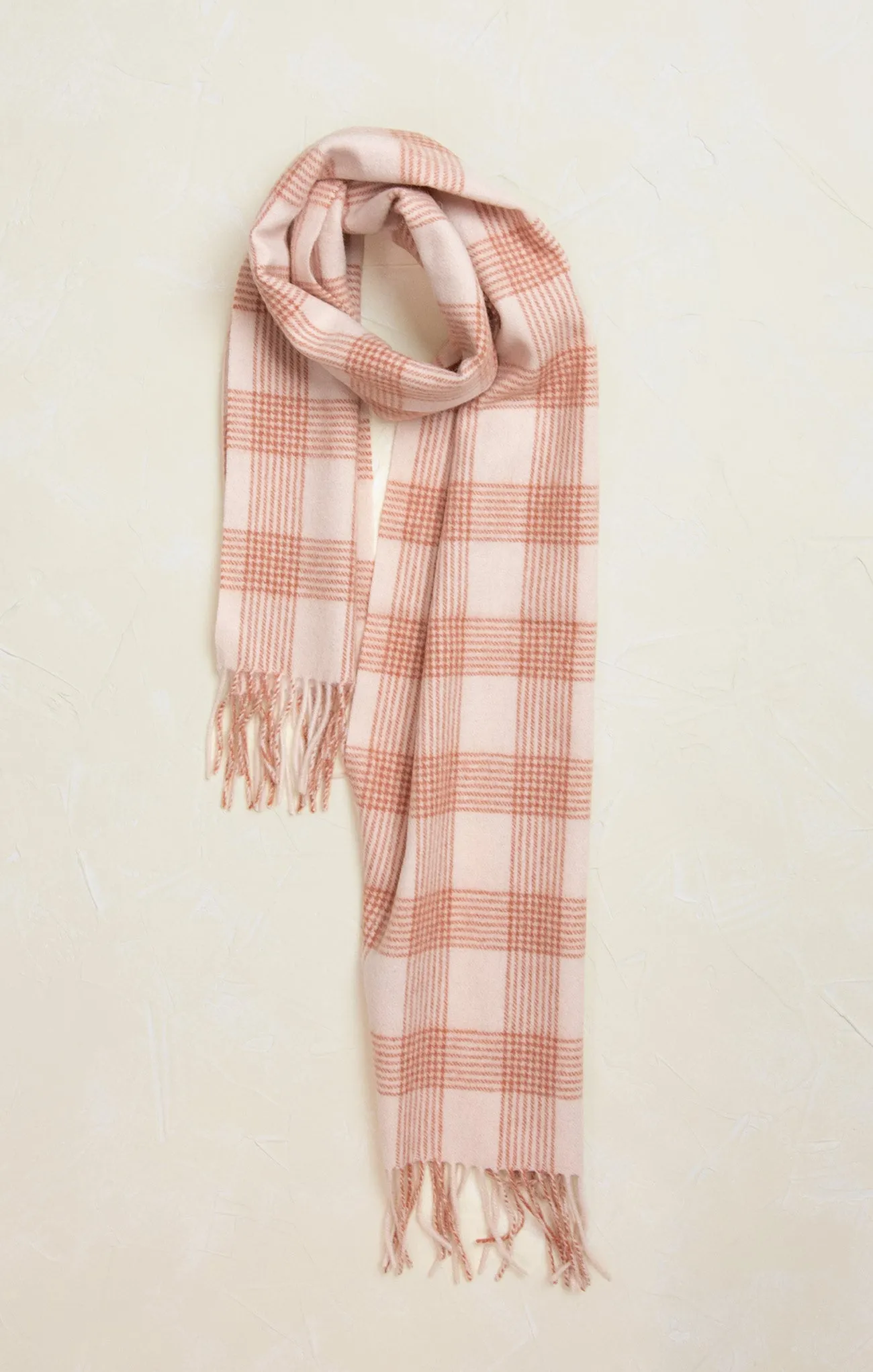 Madeline Pink Tartan Plaid Wool Scarf