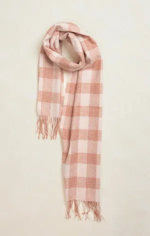 Madeline Pink Tartan Plaid Wool Scarf