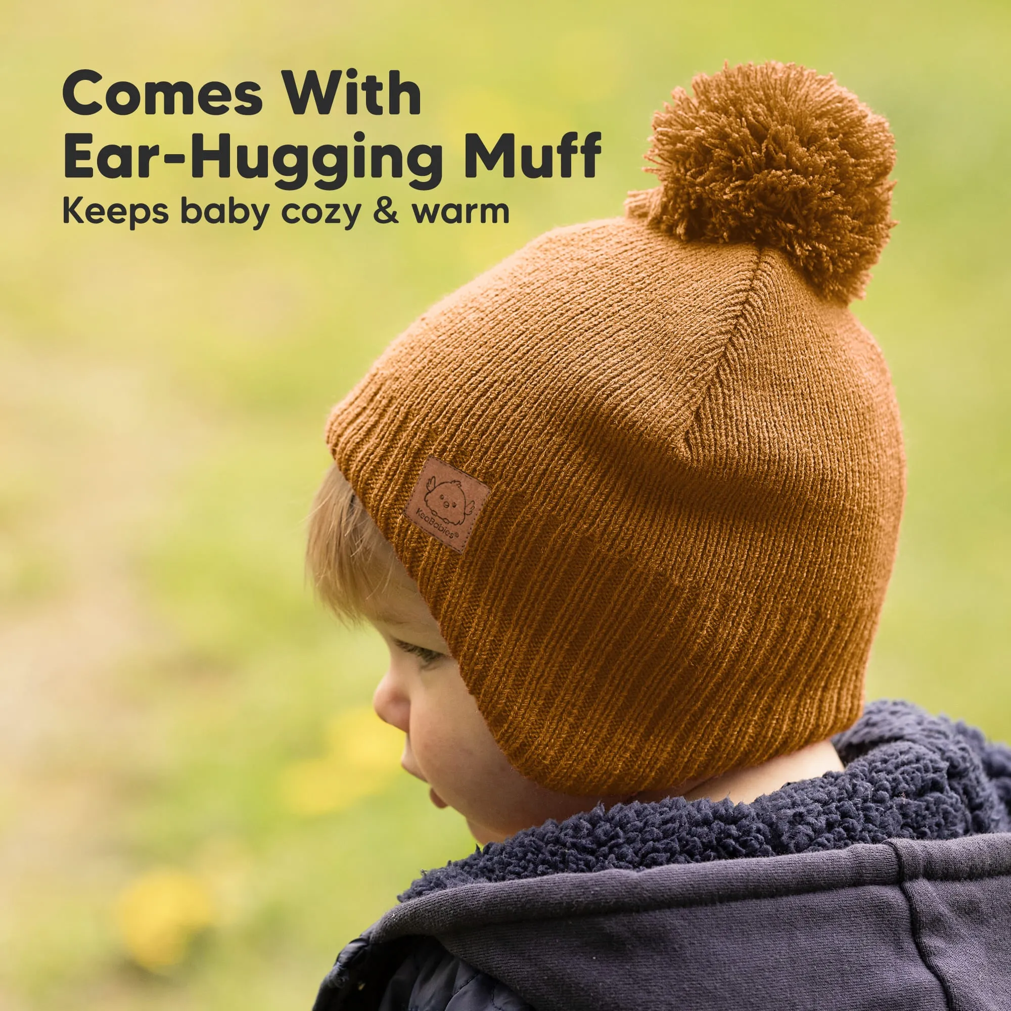 Muff Knitted Beanie (Latte)