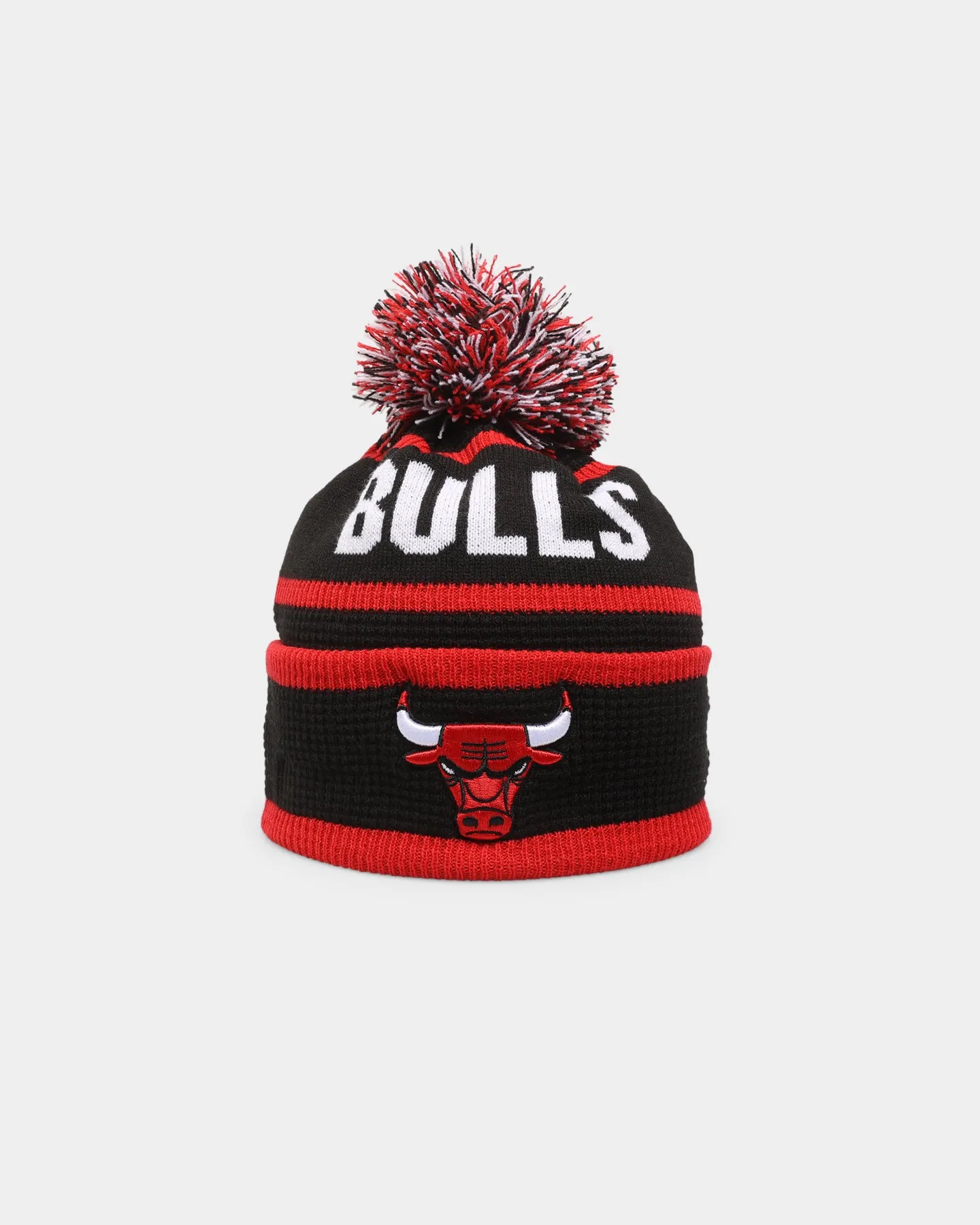 New Era Chicago Bulls Pom Waffle Knit Beanie Original Team Colours