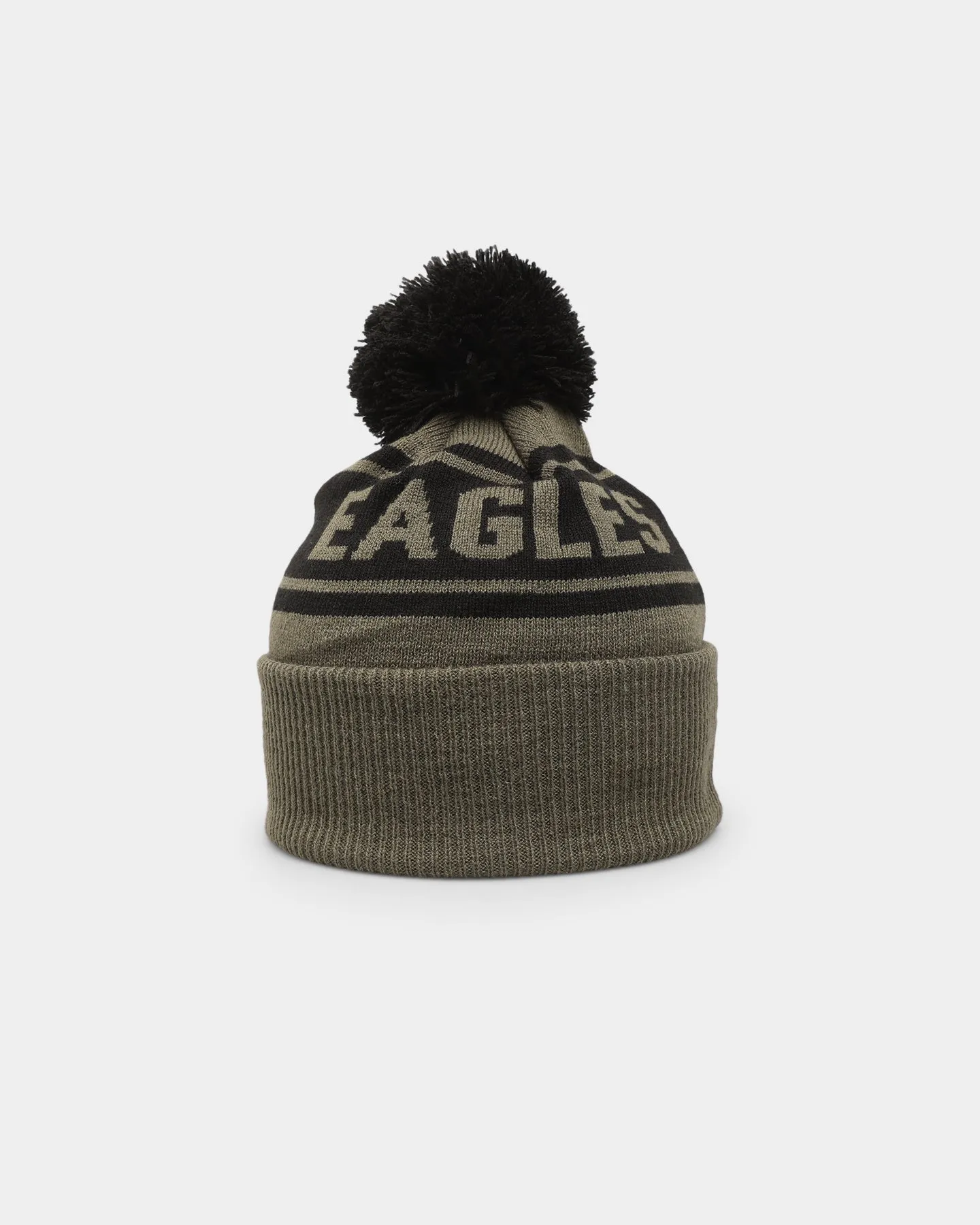 New Era West Coast Eagles 'AFL '22 Olive' Pom Knit Beanie Green