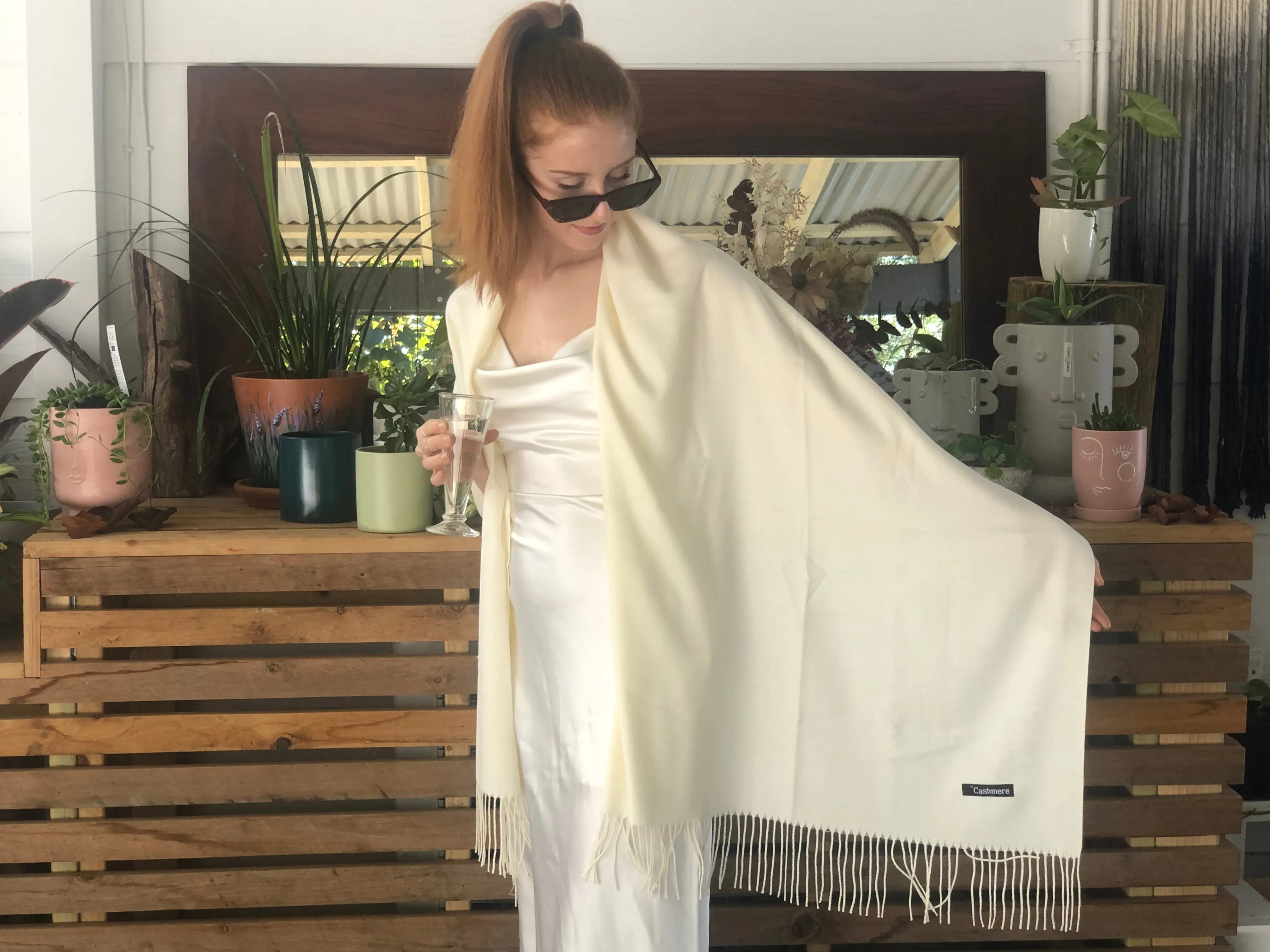 Off white Pashmina Shawl - Lightweight