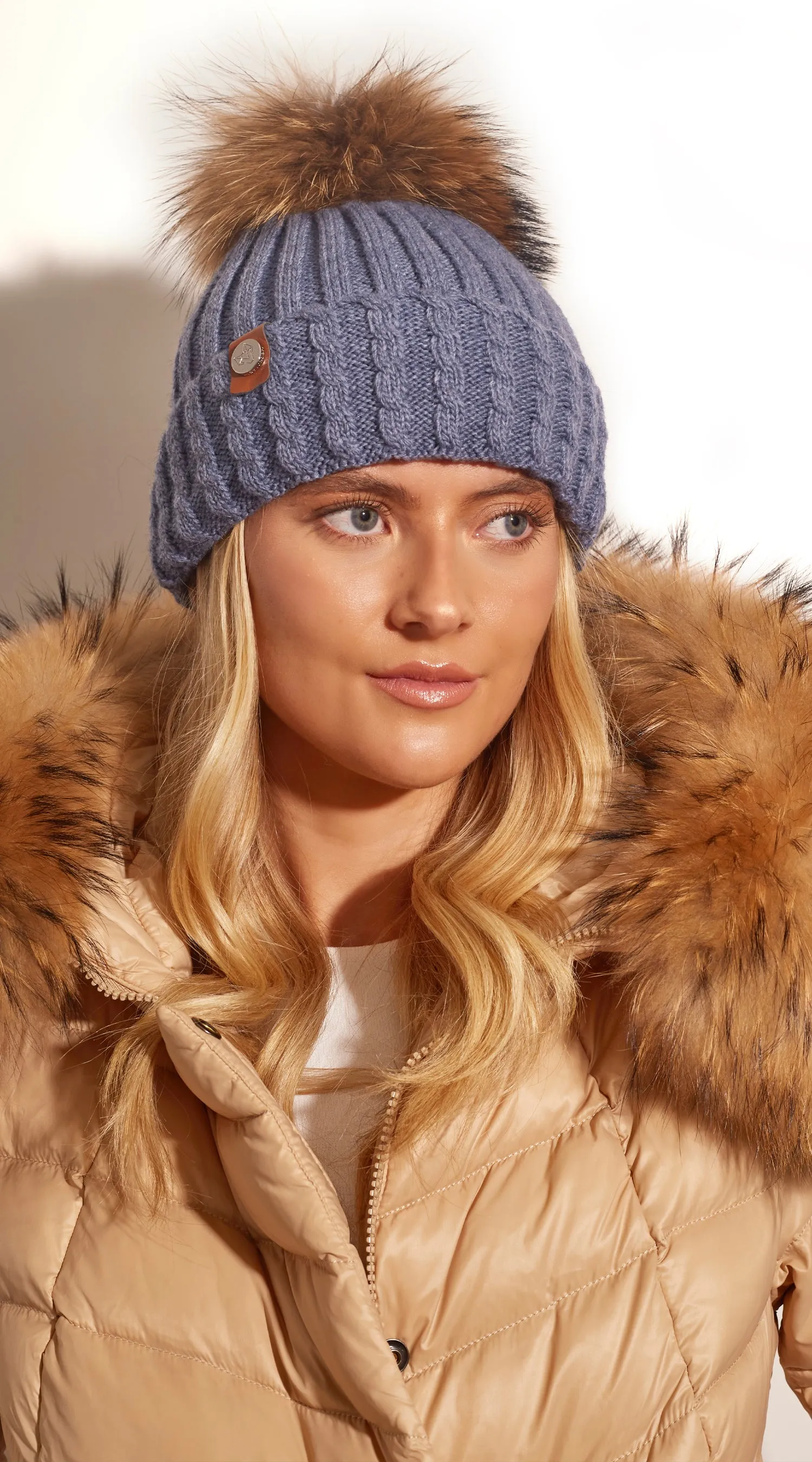 OUTLET Boston Pom Pom Hat - Denim